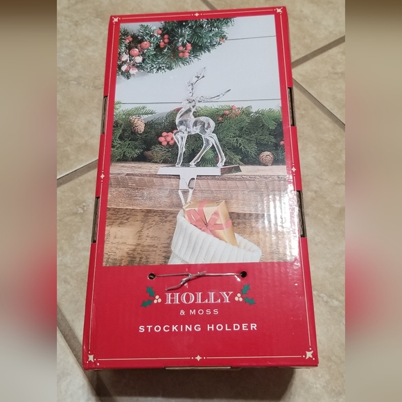 Clear Plastic Reindeer Stocking Holder - Picture 3 of 5